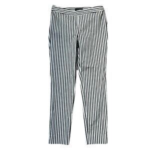 Women’s St. John Emma Black and White Striped Ankle Pants Size 8